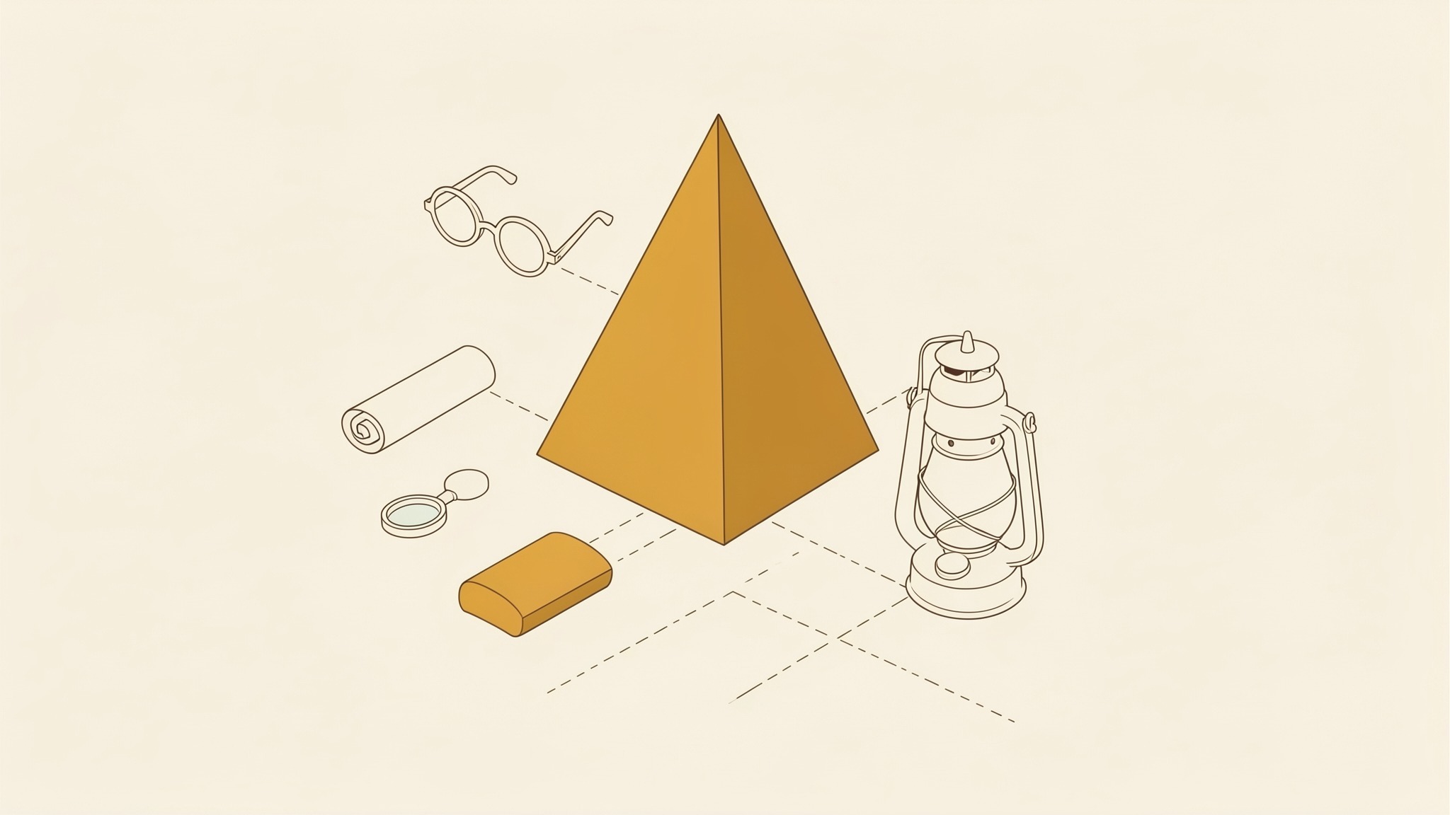 An isometric illustration of a warning triangle standing upright